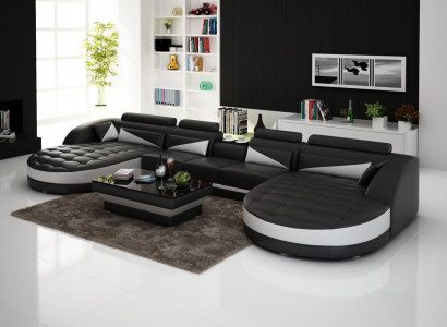 Ledersofa Ecksofa Sofa Couch Polster Wohnlandschaft Leder Sofas Garnitur U Form